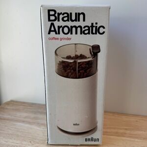 Braun Vintage Coffee Grinder White Aromatic KSM 2 Blade Grinder